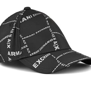 Armani Exchange Optical Allover Logo Hat, Black Distort.Allov, One Size