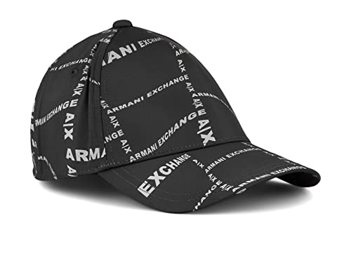 Armani Exchange Optical Allover Logo Hat, Black Distort.Allov, One Size