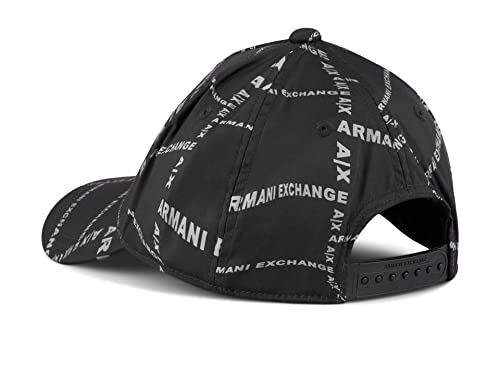 Armani Exchange Optical Allover Logo Hat, Black Distort.Allov, One Size