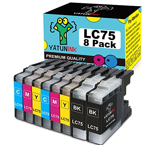 YATUNINK Compatible Ink Cartridge Replacment for Brother LC75 LC71 LC79 XL Ink Cartridges Compatible for Brother MFC-J435W MFC-J625DW MFC-J825DW MFC-J6510DW MFC-J6710DW MFC-J6910DW Printer(8 Pack)