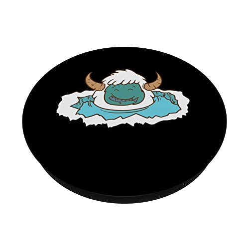 Yeti bathing Snowman Creature PopSockets Swappable PopGrip