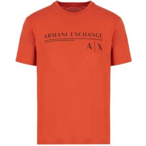 A|X ARMANI EXCHANGE Men's Underlined Logo Design Slim Fit T-Shirt, Rooibos Tea, M