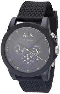 armani exchange armani exchange chronograph black silicone watch