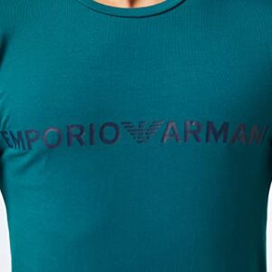 Emporio Armani Men's Megalogo Short Sleeve Slim Fit T-Shirt, Topaz, Large