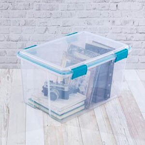 Sterilite 54 Quart Clear Plastic Stackable Storage Container Box Bin with Air Tight Gasket Seal Latching Lid Long Term Organizing Solution, 36 Pack