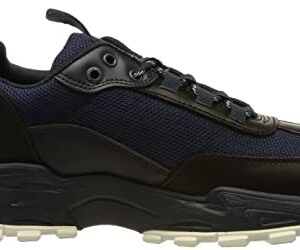 AX Armani Exchange mens Elevated Sporty Fashion Sneaker, Black+blue, 9.5 US