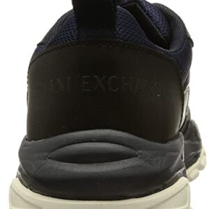 AX Armani Exchange mens Elevated Sporty Fashion Sneaker, Black+blue, 9.5 US