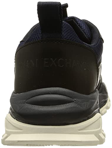 AX Armani Exchange mens Elevated Sporty Fashion Sneaker, Black+blue, 9.5 US