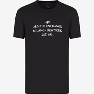 A|X ARMANI EXCHANGE Armani Exchange Men's EST 1991 Logo Tee, Black, Medium