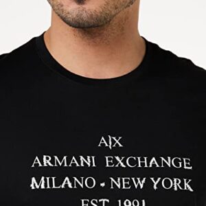 A|X ARMANI EXCHANGE Armani Exchange Men's EST 1991 Logo Tee, Black, Medium