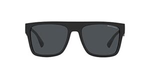 a|x armani exchange men’s ax4113s rectangular sunglasses, matte black/dark grey, 55 mm