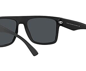 A|X ARMANI EXCHANGE Men's AX4113S Rectangular Sunglasses, Matte Black/Dark Grey, 55 mm