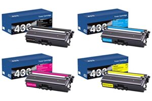 tn433 toner cartridge compatible with brother tn433 tn-433 tn431 for brother hl-l8360cdw hl-l8260cdw mfc-l8610cdw mfc-l8900cdw hl-l8360cdwt printer (1black,1cyan,1magenta,1yellow)