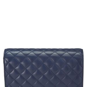 CHANEL, Pre-Loved Navy Quilted Lambskin CC Diamond Wallet on Chain (WOC), Navy