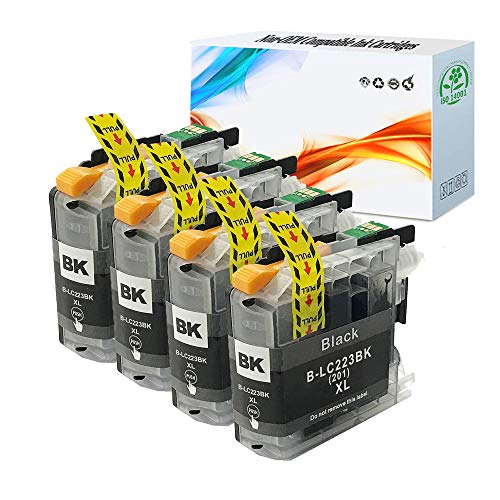 HGZ 4 Pack Compatible LC203 XL LC203XL Black Ink Cartridges for Brother LC203 Work with Brother MFC-J4320DW MFC-J4420DW MFC-J4620DW MFC-J460DW MFC-J480DW Printers