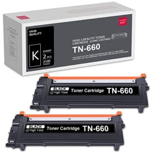 yoisner compatible toner cartridge replacement for brother tn660 tn-660bk tn660bk hl-l2300d l2305w l2315dw l2320d l2340dw mfc-l2680w l2685dw l2700dw dcp-l2520dw l2540dw printer (black,2-pack)