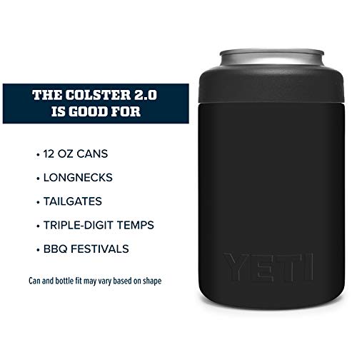 YETI Rambler 12 oz. Colster Can Insulator for Standard Size Cans, Black (NO CAN INSERT)