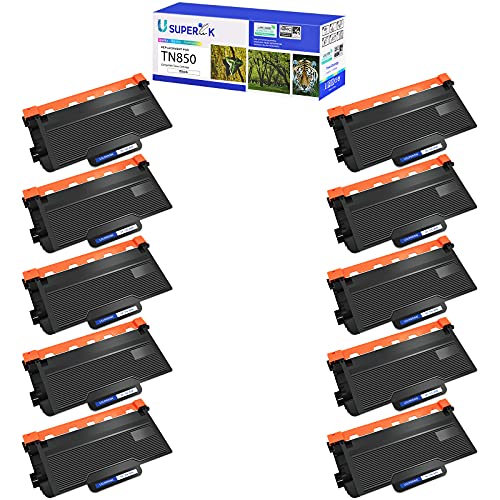 SuperInk Compatible Toner Cartridge Replacement for Brother TN850 TN-850 TN820 TN-820 (Black, 10-Pack)