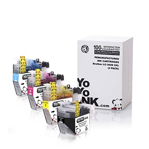 YoYoInk Compatible Printer Ink Cartridge Replacement for Brother LC-3029 LC3029 LC 3029 XXL (1 Black, 1 Cyan, 1 Magenta, 1 Yellow; 4 Pack)