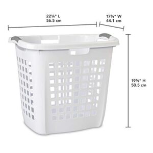 Sterilite 12258004 Ultra Easy Carry Hamper, White Hamper w/ Titanium Inserts, 4-Pack