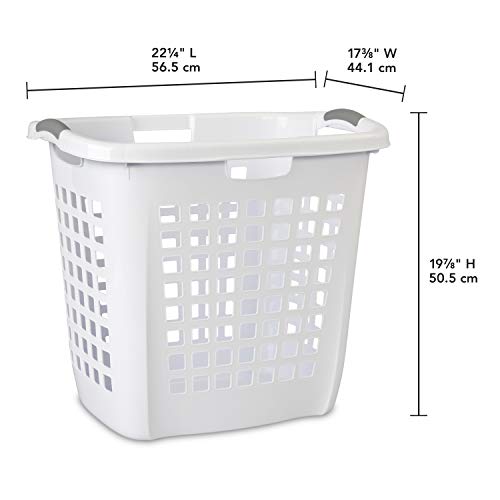 Sterilite 12258004 Ultra Easy Carry Hamper, White Hamper w/ Titanium Inserts, 4-Pack