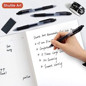 Black Gel Pens, 70 Pack Shuttle Art Retractable Medium Point Rollerball Gel Ink Pens Smooth Writing with Comfortable Grip for Office School Home Work