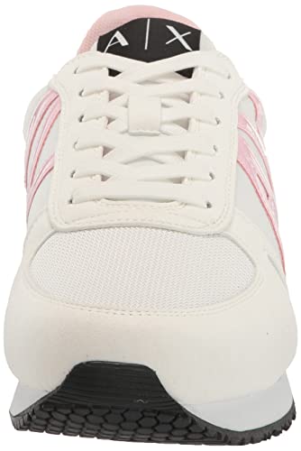 A|X ARMANI EXCHANGE Women's AX Rio Logo Sneakers, Opt. White + Lilac, 8