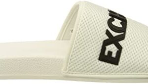 A|X ARMANI EXCHANGE Men's Slip On Sandal Slide, White+Off White, 11