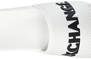 A|X ARMANI EXCHANGE Men's Slip On Sandal Slide, White+Off White, 11