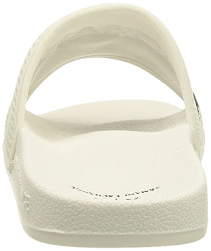 A|X ARMANI EXCHANGE Men's Slip On Sandal Slide, White+Off White, 11