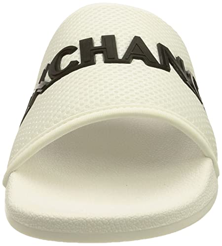 A|X ARMANI EXCHANGE Men's Slip On Sandal Slide, White+Off White, 11