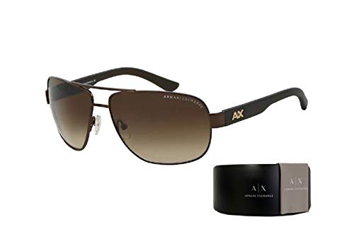 Armani Exchange AX2012S 605813 62M Satin Dark Brown/Dark Olive/Smoke Gradient Pilot Sunglasses For Men+ BUNDLE with Designer iWear Complimentary Care Kit