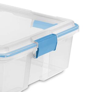 Sterilite 37 Qt. Gasket Box Plastic, Blue Aquarium, 4 Pack