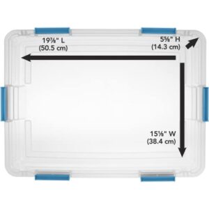 Sterilite 37 Qt. Gasket Box Plastic, Blue Aquarium, 4 Pack