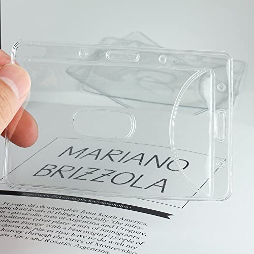 Pen + Gear x12 Badge Holders Vertical / Horizontal | Clear | ID Name Tag Card