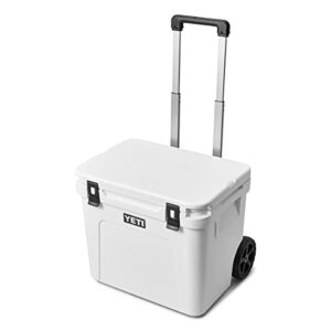 yeti roadie 60 wheeled cooler with retractable periscope handle, white
