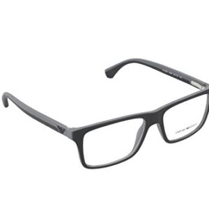 Emporio Armani EA 3034 5229 Rubber Black & Grey Plastic Square Eyeglasses 55mm