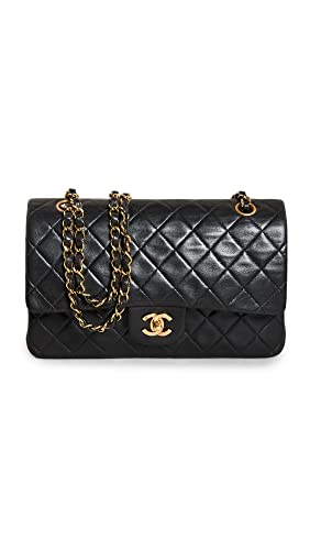 CHANEL Women's Pre-Loved Black Lambskin 2.55 10" Shoulder Bag, Black, One Size