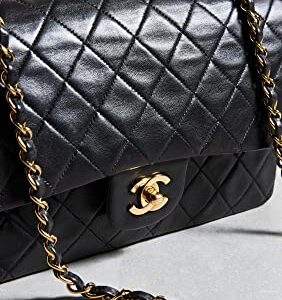 CHANEL Women's Pre-Loved Black Lambskin 2.55 10" Shoulder Bag, Black, One Size