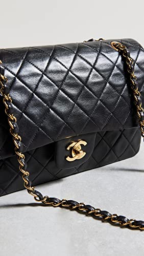 CHANEL Women's Pre-Loved Black Lambskin 2.55 10" Shoulder Bag, Black, One Size