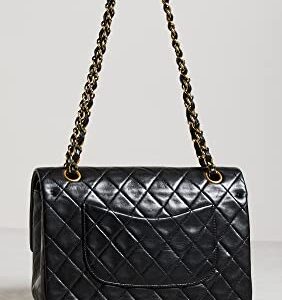 CHANEL Women's Pre-Loved Black Lambskin 2.55 10" Shoulder Bag, Black, One Size