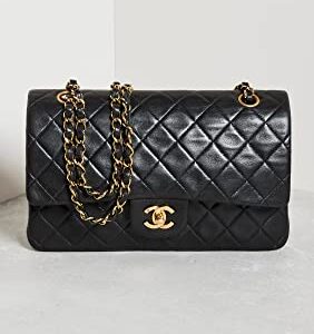 CHANEL Women's Pre-Loved Black Lambskin 2.55 10" Shoulder Bag, Black, One Size