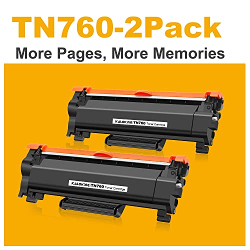 KALOKING Compatible Toner Cartridge Replacement for Brother TN730 TN-730 TN760 TN-760 for MFC-L2710DW DCP-L2550DW HL-L2395DW HL-L2350DW Printer (2-Pack)
