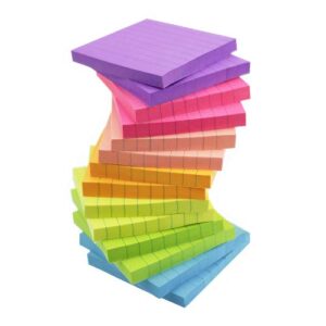 sticky notes with lines lined sticky notes 3×3 bright multi colors 14 pads 80 sheet/pad (14)