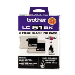 brother int l (supplies) lc51bk2pks 2pk blk ink cartridges 2 black