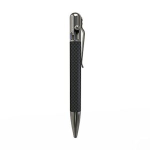 BASTION Carbon Fiber Bolt Action Pen with Gift Case - Luxury Stainless Steel Core Executive Retractable Metal - Ink Refillable EDC Office Business Pocket Ballpoint for Men & Women