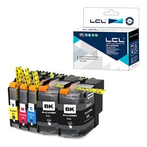 lcl compatible ink cartridge replacement for brother lc209 lc205 lc209bk lc205c lc205m lc205y xxl super high yield mfc-j5520dw j5620dw j5720dw (5-pack 2black cyan magenta yellow)