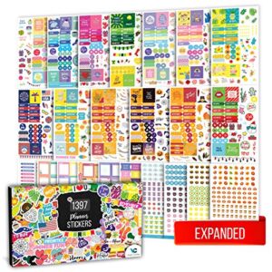 [expanded] aesthetic planner stickers – seasonal, productivity & decorative stickers for women – 23 sheets / 1397 pcs – ideal for journals, calendars, planners