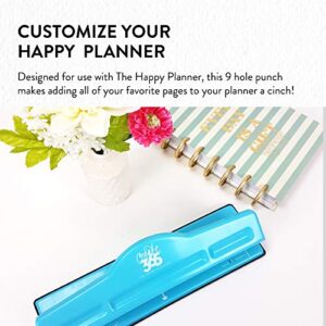 me & my BIG ideas Punch - The Happy Planner Scrapbooking Supplies - 9 Hole Paper Punch For Disc-Bound Planners - Punch Your Own Paper To Include In Your Planner - Classic Size