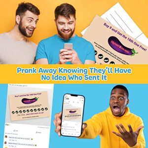 Witty Yetis Hilarious 15 Pack of Eggplant Rewards Club Postcards. Prank Your Friends and Family with Funny Practical Joke Mailing Card. Fun Novelty Gag Gift Set for Ultimate Pranking and Embarrassment